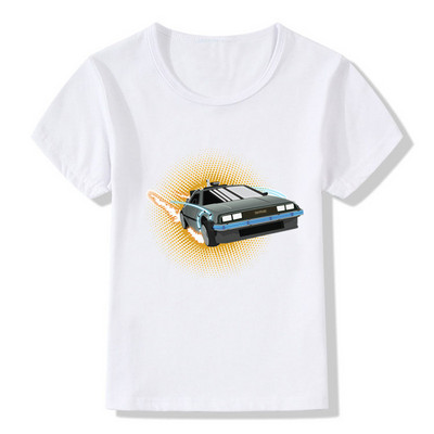 Vissza a jövőbe DMC Delorean Print Fiú pólók Nyári divat Menő gyerek póló Tipegő babák lányok ruhák gyerek felsők