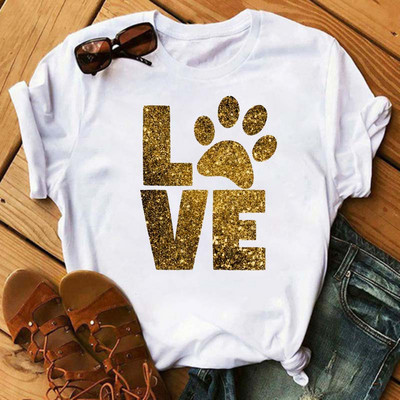 Peace Love Dogs Nyomtatott Női póló Divatos Vintage Grafikus nyomdai póló Vicces póló Harajuku nyári póló Női felsők