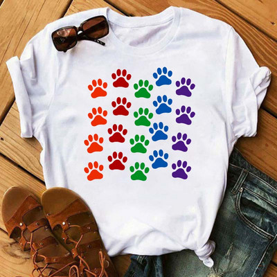 Peace Love Dogs Nyomtatott Női póló Divatos Vintage Grafikus nyomdai póló Vicces póló Harajuku nyári póló Női felsők