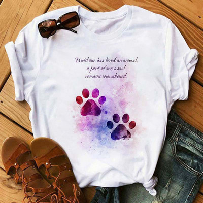 Peace Love Dogs Nyomtatott Női póló Divatos Vintage Grafikus nyomdai póló Vicces póló Harajuku nyári póló Női felsők