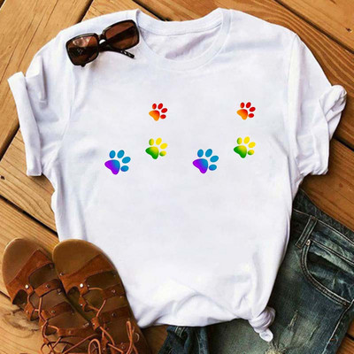 Peace Love Dogs Nyomtatott Női póló Divatos Vintage Grafikus nyomdai póló Vicces póló Harajuku nyári póló Női felsők