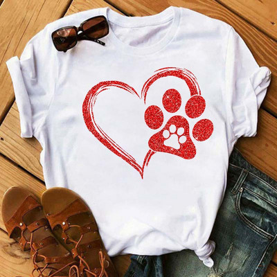 Peace Love Dogs Nyomtatott Női póló Divatos Vintage Grafikus nyomdai póló Vicces póló Harajuku nyári póló Női felsők