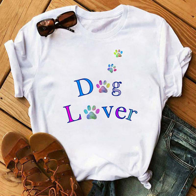 Peace Love Dogs Nyomtatott Női póló Divatos Vintage Grafikus nyomdai póló Vicces póló Harajuku nyári póló Női felsők