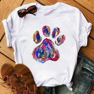 Peace Love Dogs Nyomtatott Női póló Divatos Vintage Grafikus nyomdai póló Vicces póló Harajuku nyári póló Női felsők