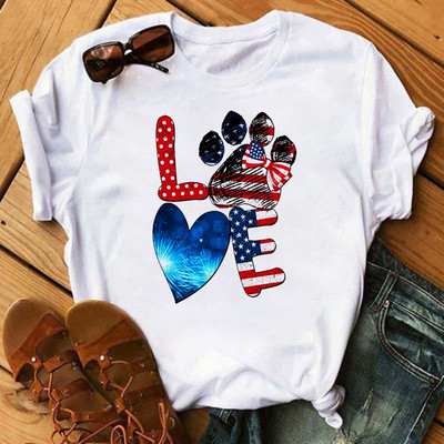 Peace Love Dogs Nyomtatott Női póló Divatos Vintage Grafikus nyomdai póló Vicces póló Harajuku nyári póló Női felsők