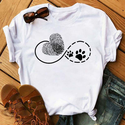 Peace Love Dogs Nyomtatott Női póló Divatos Vintage Grafikus nyomdai póló Vicces póló Harajuku nyári póló Női felsők