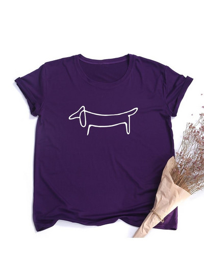 Egyszerű tacskó kutyamintás ruhák női nyári póló grafikai pólók női harajuku esztétikus rövid ujjú felsők Camisetas Mujer