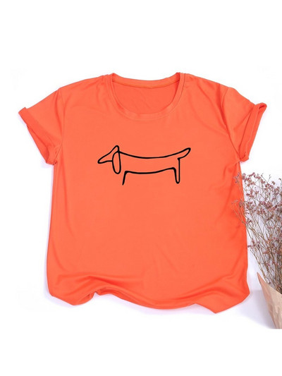 Egyszerű tacskó kutyamintás ruhák női nyári póló grafikai pólók női harajuku esztétikus rövid ujjú felsők Camisetas Mujer