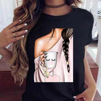 Μόδα Maycaur Floral γυναικεία μπλουζάκι 90s Girl Woman Harajuku Kawaii T-shirt Graphic Cute Cartoon Tshirt Korean Top Tees Feamle