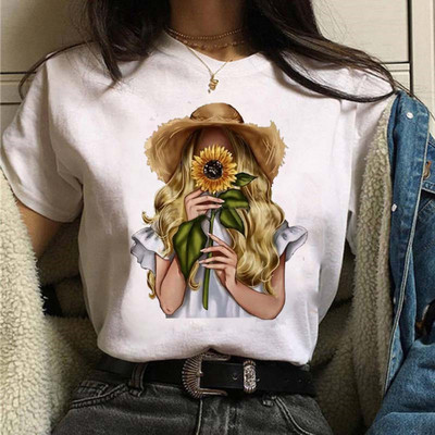 Maycaur Fashion Virágos női póló 90-es évek Lány Nő Harajuku Kawaii póló Grafikus aranyos rajzfilm póló Koreai felső póló női