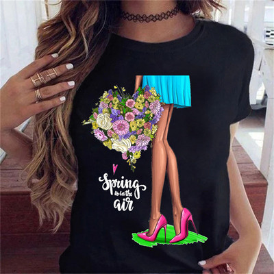 Maycaur Fashion Virágos női póló 90-es évek Lány Nő Harajuku Kawaii póló Grafikus aranyos rajzfilm póló Koreai felső póló női