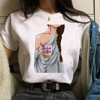Maycaur Fashion Virágos női póló 90-es évek Lány Nő Harajuku Kawaii póló Grafikus aranyos rajzfilm póló Koreai felső póló női