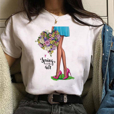 Maycaur Fashion Virágos női póló 90-es évek Lány Nő Harajuku Kawaii póló Grafikus aranyos rajzfilm póló Koreai felső póló női