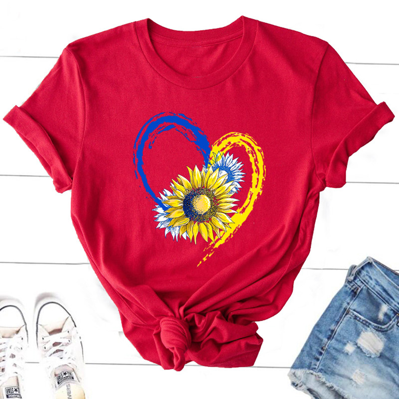 Ukraine Sunflower Lovers Print T-krekli Vīriešu Sieviešu Grafiskais T krekls Kokvilnas Vintage Ukrainas Tkrekls Ikdienišķa pulovera T krekli