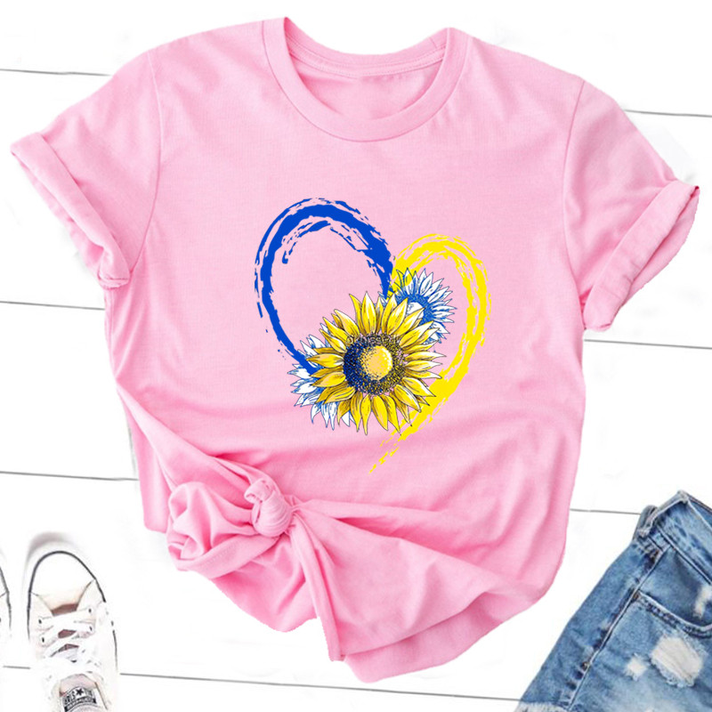 Ukraine Sunflower Lovers Print T-krekli Vīriešu Sieviešu Grafiskais T krekls Kokvilnas Vintage Ukrainas Tkrekls Ikdienišķa pulovera T krekli