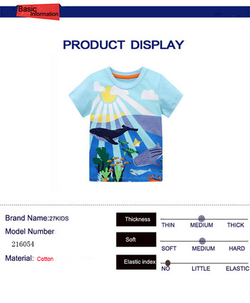 TUONXYE Καλοκαιρινά μπλουζάκια για αγόρια με κοντό μανίκι Μπλουζάκια Ρούχα Ήλιος Ψάρι Φάλαινα Παιδικά Ρούχα Παιδικά Βαμβακερά ρούχα 2-8 ετών