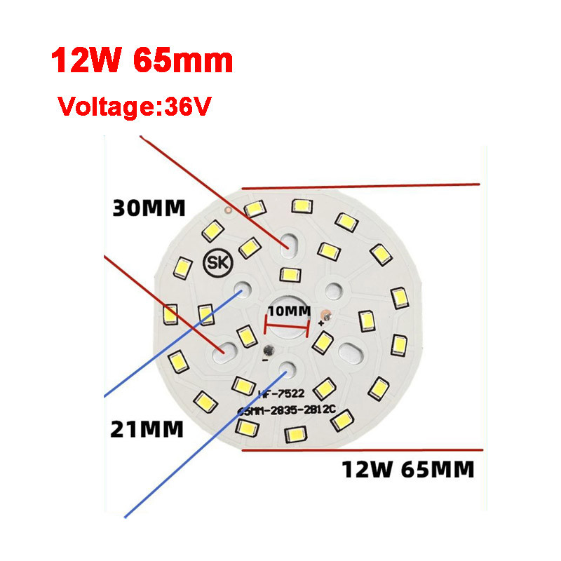 2835 SMD Led Chip 3W - 50W 32mm - 113mm lempos šviesos plokštės lemputė apvalus šviesos šaltinis