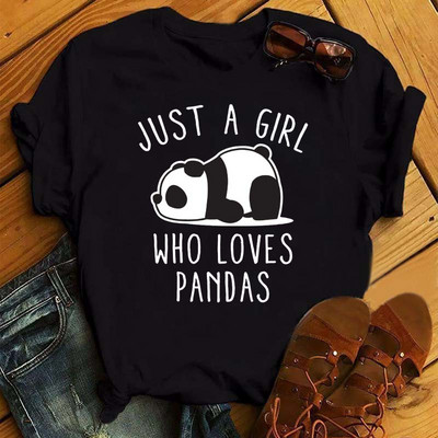 Új trend női póló Aranyos Panda Grafikus nyomtatott női póló Alkalmi harajuku rövid ujjú Kawaii női pólók