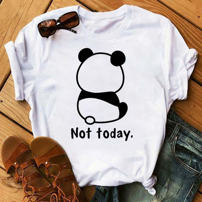 Új trend női póló Aranyos Panda Grafikus nyomtatott női póló Alkalmi harajuku rövid ujjú Kawaii női pólók