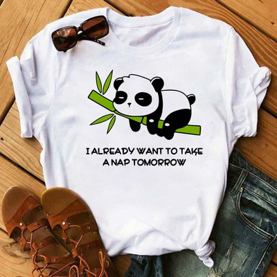 Új trend női póló Aranyos Panda Grafikus nyomtatott női póló Alkalmi harajuku rövid ujjú Kawaii női pólók