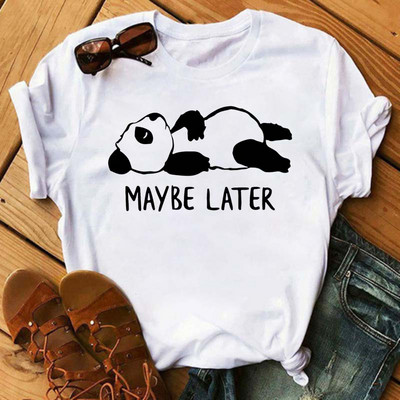 Új trend női póló Aranyos Panda Grafikus nyomtatott női póló Alkalmi harajuku rövid ujjú Kawaii női pólók