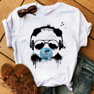 Új trend női póló Aranyos Panda Grafikus nyomtatott női póló Alkalmi harajuku rövid ujjú Kawaii női pólók