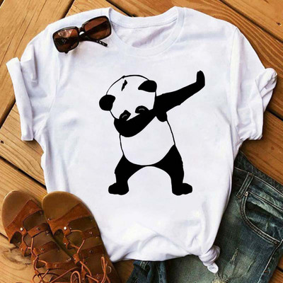 Új trend női póló Aranyos Panda Grafikus nyomtatott női póló Alkalmi harajuku rövid ujjú Kawaii női pólók