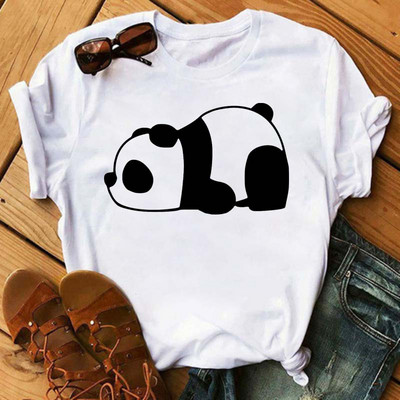 Új trend női póló Aranyos Panda Grafikus nyomtatott női póló Alkalmi harajuku rövid ujjú Kawaii női pólók
