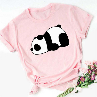 Új trend női póló Aranyos Panda Grafikus nyomtatott női póló Alkalmi harajuku rövid ujjú Kawaii női pólók