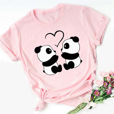 Új trend női póló Aranyos Panda Grafikus nyomtatott női póló Alkalmi harajuku rövid ujjú Kawaii női pólók