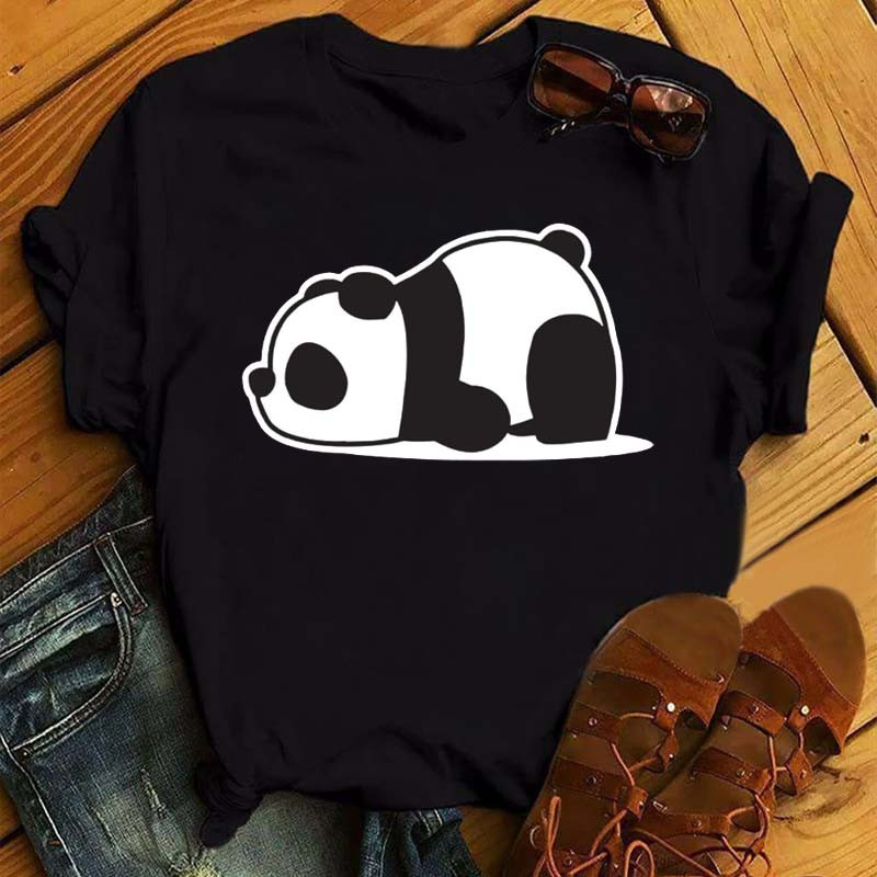 Tricou pentru femei, la tendință nouă, drăguț panda, cu imprimeu, tricou pentru femei, ocazional, Harajuku, mâneci scurte, Kawaii, pentru femei