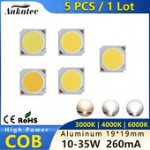 10-35 W-os LED COB chip 260 mA állandó áramú, nagy teljesítményű integrált lámpagyöngyök 3000K 4000K 6000K alsó lámpa reflektorhoz