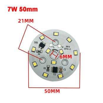 AC 220V χωρίς προγράμματα οδήγησης 2835 SMD Led Chip 3W - 18W 28mm - 120mm Lamp Light Board Bulb Στρογγυλή πηγή φωτός