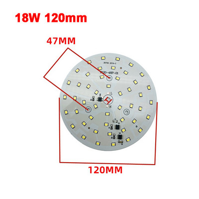 AC 220V Driver-mentes 2835 SMD Led Chip 3W - 18W 28mm - 120mm Lámpa Light Board Izzó Kerek Fényforrás