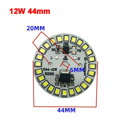 AC 220V Driver-mentes 2835 SMD Led Chip 3W - 18W 28mm - 120mm Lámpa Light Board Izzó Kerek Fényforrás