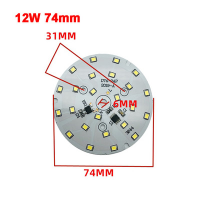 AC 220V Driver-mentes 2835 SMD Led Chip 3W - 18W 28mm - 120mm Lámpa Light Board Izzó Kerek Fényforrás