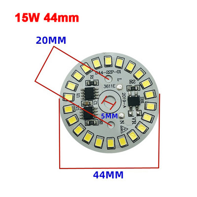 AC 220V Driver-mentes 2835 SMD Led Chip 3W - 18W 28mm - 120mm Lámpa Light Board Izzó Kerek Fényforrás