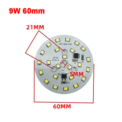 AC 220V Driver-mentes 2835 SMD Led Chip 3W - 18W 28mm - 120mm Lámpa Light Board Izzó Kerek Fényforrás