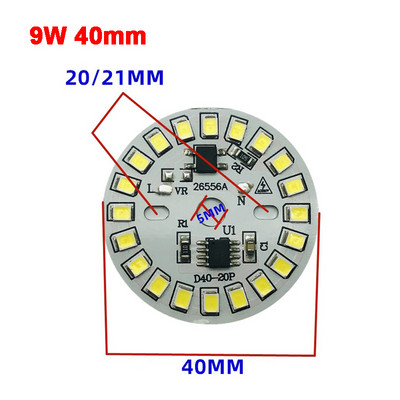 AC 220V Driver-mentes 2835 SMD Led Chip 3W - 18W 28mm - 120mm Lámpa Light Board Izzó Kerek Fényforrás