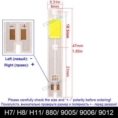 4db COB LED Chip C6 autós fényszóró izzókhoz H1 H3 H4 H7 COB chip fényforrás hideg fehér színű C6 LED lámpa automatikus fényszóró chipek