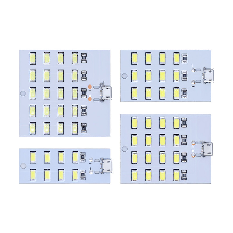 Mirco Usb 5730 Panou de iluminat LED USB Lumină mobilă Lumină de urgență Lumină de noapte Alb 5730 Smd 5V 430ma~470ma Lampă de birou DIY