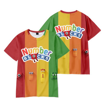 Детска лятна аниме тениска с анимационен принт Numberblocks 4-14 г. Прохождащи младежи Момчета Момичета Тениски с къс ръкав Детски екипи Горнища Дрехи