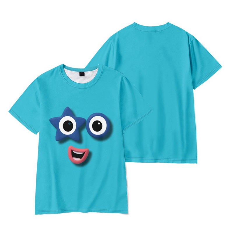 Vaikams vasaros anime numerių blokai Animacinių filmų marškinėliai 4-14 m Mažiems vaikams, berniukams, mergaitėms, trumpomis rankovėmis marškinėliai Vaikiški apranga viršutiniai drabužiai