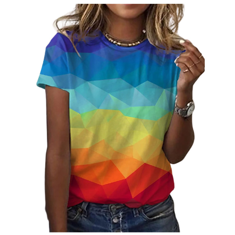 Tricou de femeie cu mânecă scurtă cu imprimeu 3D de flori de epocă, cu decolteu O, de stradă, ocazional, topuri supradimensionate, vara 2021, mărime mare, 4XL 5XL