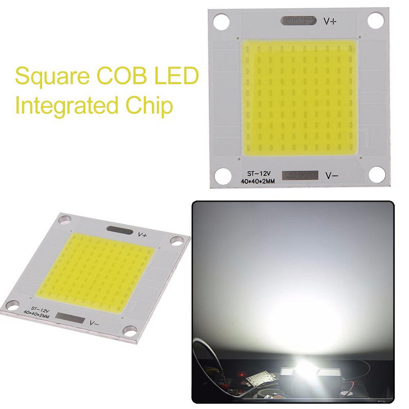 DC 12V 220V COB 50W led чип Интегриран чип 40x40mm квадратен светлинен панел Панел на лампата за електрически крушки led за прожектор Led крушки