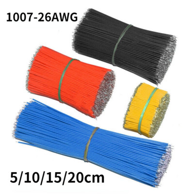 100Pcs/Παρτίδα 26AWG Επικασσιτερωμένο Breadboard PCB Καλώδιο συγκόλλησης 5/10/15/20CM Jumper Wire Tin Conductor DIY Σύνδεσμος ηλεκτρονικών καλωδίων