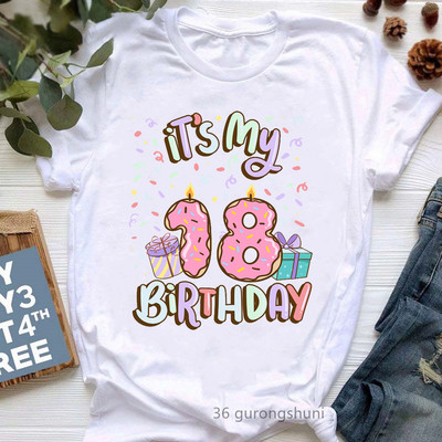 The Queen Of Sweet 16 születésnapi ajándék felsők lányoknak póló női fehér alkalmi póló női harajuku ing Kawaii ruhák