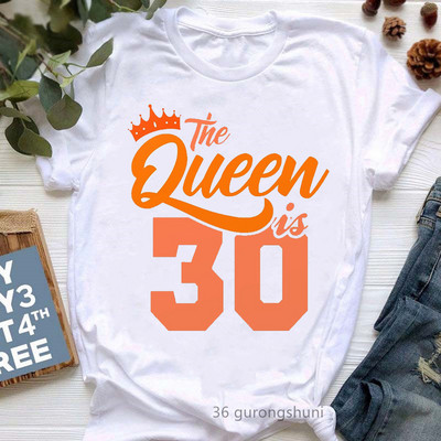 The Queen Of Sweet 16 születésnapi ajándék felsők lányoknak póló női fehér alkalmi póló női harajuku ing Kawaii ruhák
