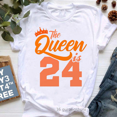 The Queen Of Sweet 16 születésnapi ajándék felsők lányoknak póló női fehér alkalmi póló női harajuku ing Kawaii ruhák
