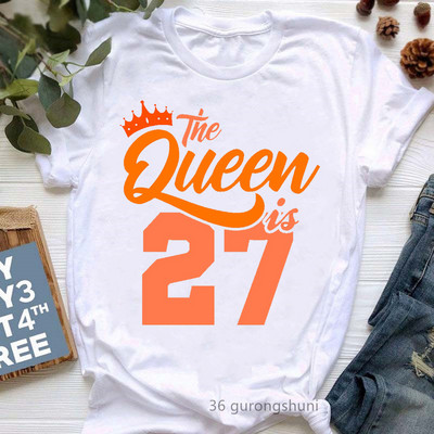 The Queen Of Sweet 16 születésnapi ajándék felsők lányoknak póló női fehér alkalmi póló női harajuku ing Kawaii ruhák